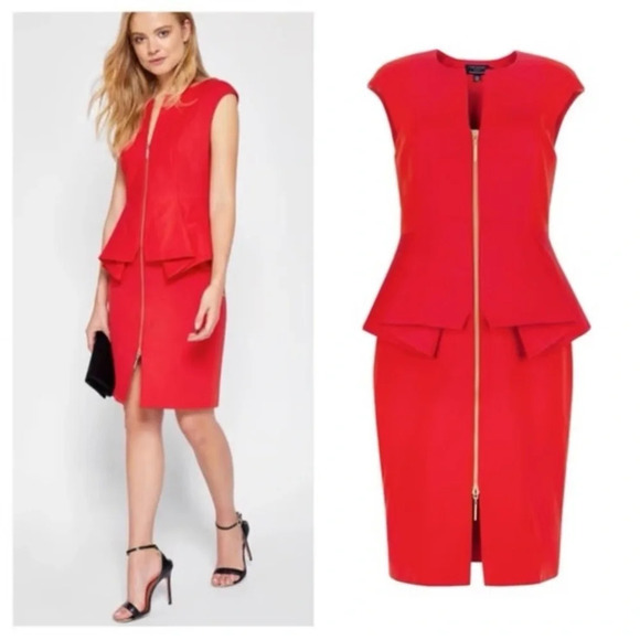 Ted Baker Jamthum Peplum Dress - Size 1(US SZ 2-4) - Holiday